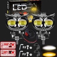 Waterproof Mini Driving Light Motorcycle Light Dual Colors 6000k Led Motorcycle Auxiliary Light