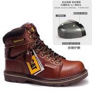 Caterpillar Safty Shoes Steel Toe Men's Work Boots Outdoor Hiking Boots Genuine Leather