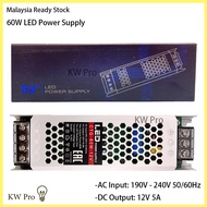 60W LED Power Supply LED Strip Driver 12V Power Adapter 5A Input 110v-240V for LED Modules