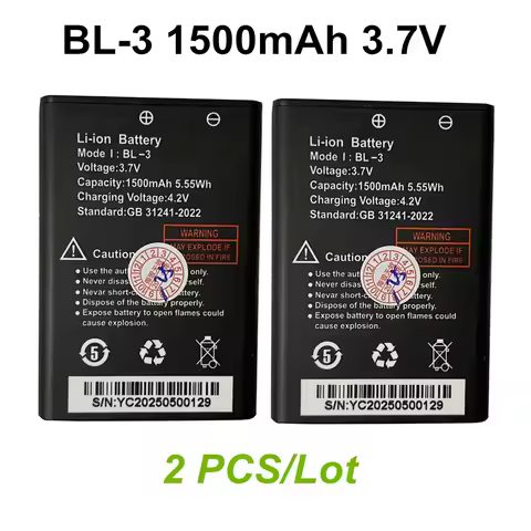 2PCS/Lot BL-3 Battery For Baofeng UV-3R BF-R5 3.7V 1500mAh Li-ion BF-C50 BF-T6 Two Way Radio recharg