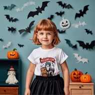 2026 Cute Round Neck Letter Pattern Funny Toddler T-Shirt Decoration Party Halloween Children Pumpki