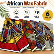 BAIHEIH Ankara Fabric, 6 Yards Cotton African Wax Fabric,  Soft Material Colorful Patterns Wax Print
