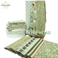 Crinkle Cringkle Green Tea Fabric 0.5 meters