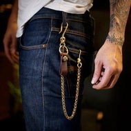 Skull Wallet Chain 和皮革鑰匙扣，Solid R，Biker 首飾，Skull 首飾