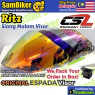 Ritz Siang Malam Helmet Visor Original ESPADA CS2 AKILA Crystal Gold / Blue / Rainbow / Chrome / Red