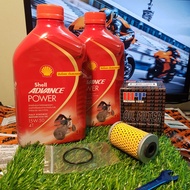 สูตรไหม่!น้ำมันสังเคราะแท้ Shell Advance power 15W-50 พร้อมกรองแต่ง สำหรับ KTM Duke RC 200/250/390