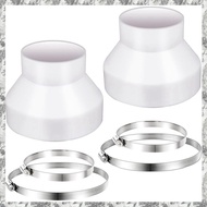 [I O J E] 2 Set 6 to 4 Inch Duct Reducer Adapter, Air Duct Reducer Increaser with Hose Clamps,  Pipe
