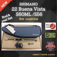 Shimano 2022 New Buena Vista Combo S60ML /S56 Rod Spinning reel Set / Compact Rod
