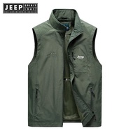 jeep spirit 1941 estd Casual Vest Men Quick Dry Photographer Tactical Sleeveless Jackets Summer Outd