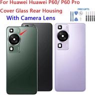 For Huawei P60/ P60 Pro Back Cover Glass Rear Housing Battery Door Replacement with Camera Lens Adhesive Sticker