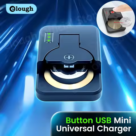 Elough Button ​​Battery Charger For LIR1025/1220/1254/1620/1632/2016/2025/2032/2430/2450 Coin Lithiu