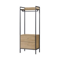 Infinity Hoxton Hanging Wardrobe with drawer / Living Room Furniture / Bedroom Furniture(Black+Natur