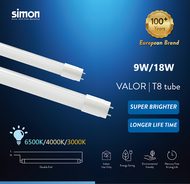 T8 tube หลอด LED Simon 9W(60cm.) 18W(120cm.)  3000k 4000k  หลอดไฟแอลอีดี นีออน หลอดยาว  แอลอีดี  คุณ