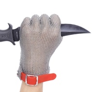 Plastic Belt Stainless Steel Mesh Glove Cut Resistant Chain Mail Protective Anti-Cutting Glove for K