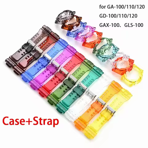 Colorful Transparent Strap Case for G-SHOCK GA-100/110/120/140 GD-100/110/120 GAX-100 GLS-100 Resin 