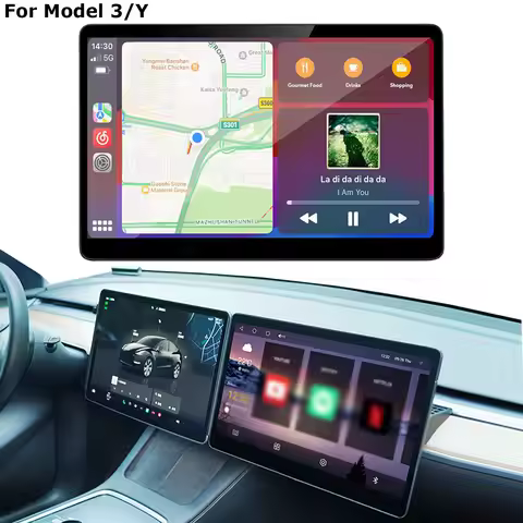 15.6 Inch Wireless Secondary screen for Tesla Model 3 Y Android 13 Wireless Carplay Passenger Media
