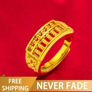 Abacus Ring Imitation Gold Men's Ring Vietnam Sand Gold Abacus Ring Open Brass Plated 24K Gold Jewel