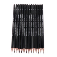 KIN 14 Pcs Sketch Art Drawing Pencil 12B 10B 8B 7B 6B 5B 4B 3B 2B 1B HB 2H 4H 6H