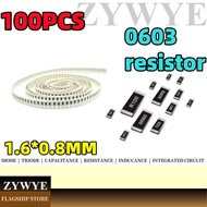 100pcs Resistor 0603 Chip Resistor 0R 2.2 R 4.7 R 3.3 R 100R 200R 330R 470R 1K 2K 3.3K 4.7K 5.1K 10K