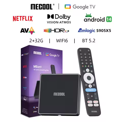 MECOOL MEon1 Netflix Certified TV Box S905X5M Android 14 Google TV 2GB 32GB 1000M WiFi6 Dolby Vision
