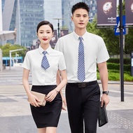 Unisex Professional Short Sleeve Shirt Set60Khmer Shirt4S Store Real Estate Workwear Embroidery LOGO