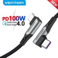 Vention PD 100W Type C Cable USB 2.0 Fast Charge 5A QC Quick Charge 4.0 Straight / Right Angle USB C