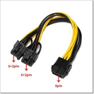 Kabel Power VGA Adapter 8-Pin to 2x 6+2-pin 6 Pin 8 Pin Power Splitter