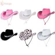 YOLOGO Cowgirl Hat Sequin Fashion Cosplay Costume Party Performance Sequin Cowgirl Hats