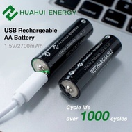 ถ่านชาร์จ USB battery Type-C TSUKI ชาร์จเร็ว ถ่าน AAA / AA / 9V 650mAh 1.5V Li-on 1 แพ๊ค 2ก้อน มีสายชาร์จแถมในกล่อง