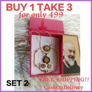 ▬ ✒ ◱ ST. PADRE PIO HEALING SET (necklace, earrings, bracelet)