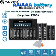 PALO 8 Slot Charger Smart LCD Display Battery Charger 1.2V AA AAA Ni-MH NI-CD Rechargeable Battery