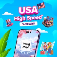 eSim Travel USA with 3G/4G high-speed internet【1GB】Data Roaming eSIM 7, 10 & 15 days