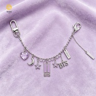 BTS1 Love Microphone Letter Pendant Keychain - Trendy Hip-Hop Metal Necklace