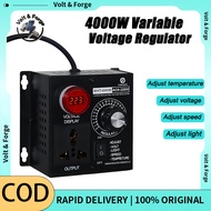 AC 4000W Voltage Regulator Dimmer Motor Speed Controller Thermostat Electronic Variable Voltage Cont