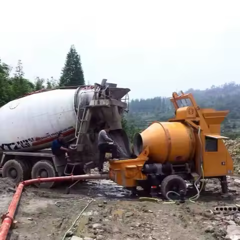 Concrete Mixer With Pump Machine Truck Mini Cement Mixer With Pump Machine Concrete Mixer High Press