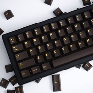 121 Keys Black Golden Semi Transparent Keycaps Cherry Profile Double Shot Translucent ABS Keycaps for Gateron Cherry MX Switches Mechanical Gaming Keyboard