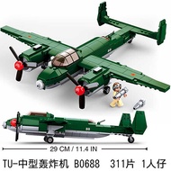 Vintage P51D Mustang Fighter Plane Propeller B24 Bomber Military Assembly Blocks Toy for Boys And Gi