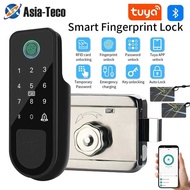 Tuya Smart Fingerprint Door Outdoor Gate Lock Pas IC Card NFC Remote App Unlock Home Electronic Rim 