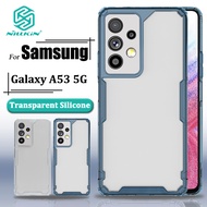 Nillkin หรูหรา นุ่ม ซิลิโคน เคส สำหรับ Samsung Galaxy A54 A53 5G A73 5G A52 A52S S22 S22 S23 Ultra S22 Plus พาเวอร์แบงค์ โปร่งใสที่แท้จริง TPU + PC ซิลิโคน ชัดเจนมากๆ กันกระแทก ฝาหลัง