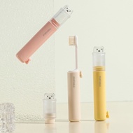 GB Space Efficient Toothbrush Systems Integrated Paster Storage Bristles Gentle On Gums Compactly Ca