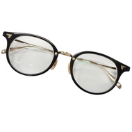 成色極佳 □ BJ CLASSIC COLLECTION COM-510N-NT 鈦金波士頓組合框眼鏡 黑色金色 48□21-142 近視鏡鏡片 日本製造 男士款 星野元佩戴