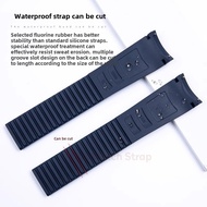 NO Metal Pins 21mm Silicone Watch Bracelet for Grenade Style Fluororubber Watch Strap 5167/5164 Spor
