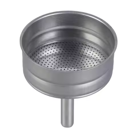 Stainless Steel Coffee Funnel for Moka Pot 6 Cup Capacity Durable and Rustproof