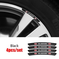 4PCS Car Wheel Stickers Emblem Modified Tire Rim Decorative Decals Badge for KIA Rio Cd5 Soluto Kx3 K3 Soul K5 Optima Forte Pregio Cerato Sedona Niro Sportage K2