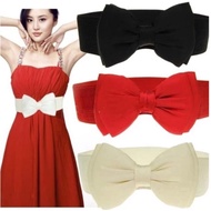 PANORAMA Elastic Rubber Belt Obi BOW Korean Fashion Leather Belt for Women Elastic Belt for Women
