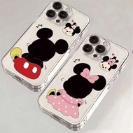 Transparent Crystal Case Mickey Minnie Couple Motif For Infinix Smart 6 NFC 6 PLUS 7 8 HOT 10 11 PLA
