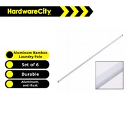 Aluminum Bamboo Laundry Pole (Set of 6)