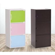 3 doors bray colorful cabinet bookcase/ storage cabinet/ ral buku/ rak buku kayu