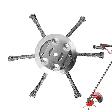 Wire Brush Cutter Trimming Head 6 Blade Lawn Mower Trimming Replacement Head for Cordless Trimmer Ro