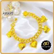 🔥GELANG TANGAN JUNTAI LOVE (Cangkuk S 916)Bracelet Gold Plated Titanium Emas Korea